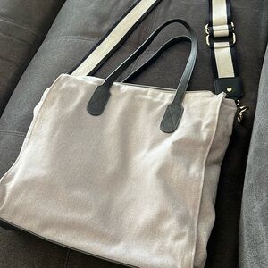 Erin Condren Cross Body Canvas Tote Tan and Black